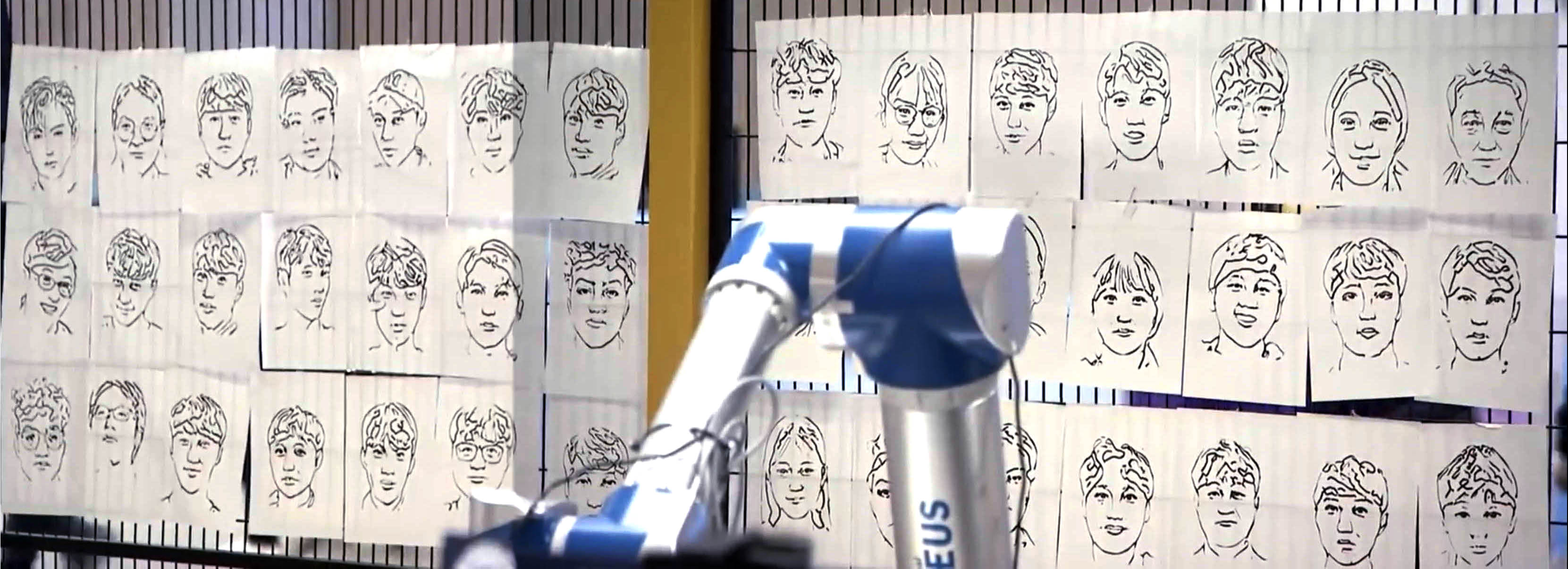 Portrait sketches of some volunteers participated in the RoboWorld exhibition